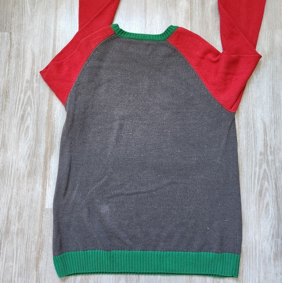 Ugly Christmas Sweater Dog Peeing Snowman Gray Red Green Pullover Knit Sz XXL - Picture 7 of 7
